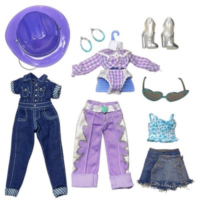 Lol Omg Lonestar Busy BB Doll Cowgirl Hat Boots Outfit Lot Clothes Shoes Purple