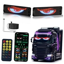 Dual-Panel Blinking Devil Eyes Light LED Car Windshield Display: 3.9" x 13.8"