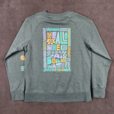 Patagonia Lightweight Crew Sweatshirt Kids XL Green We All Need Graphic 63015