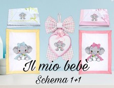 Schema punto croce Elefantina Biberon Quadri Quadretti Copertina Lenzuolino Pdf