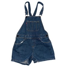 Levis Kids Denim Shortalls Overalls Medium Wash Blue Cotton Size 12/14