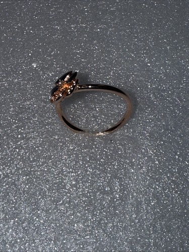 Pandora 180764C01 Deep Purple Pansy Flower Ring 56 7.5 MET 14k Rose Gold Plated - Picture 3 of 4