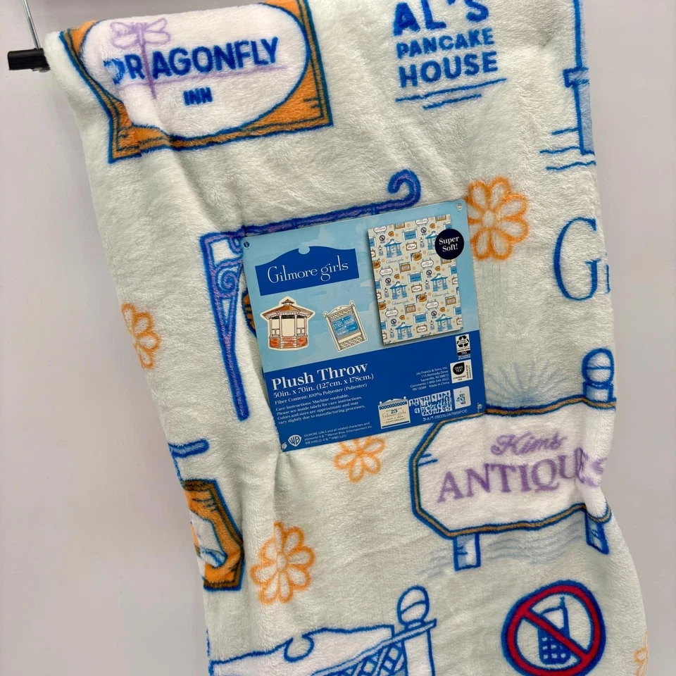 Gilmore Girls Plush Throw Blanket Dragonfly Inn Stars Hollow Luke's - Image 3 of 4