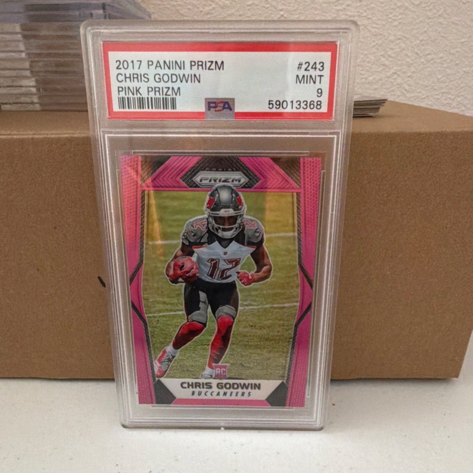 2017 Panini Prizm - Rookies Chris Godwin #243 Pink Prizm (RC) PSA 9 Buccaneers
