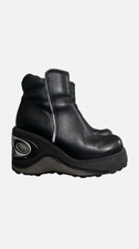 90's y2k Vintage DESTROY Platform Boots Woman Black 8.5 sz Streetwear Opium