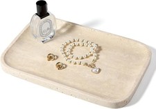 Romano Travertine Tray 12"x8" Natural Stone Vanity Tray Countertop Bathroom
