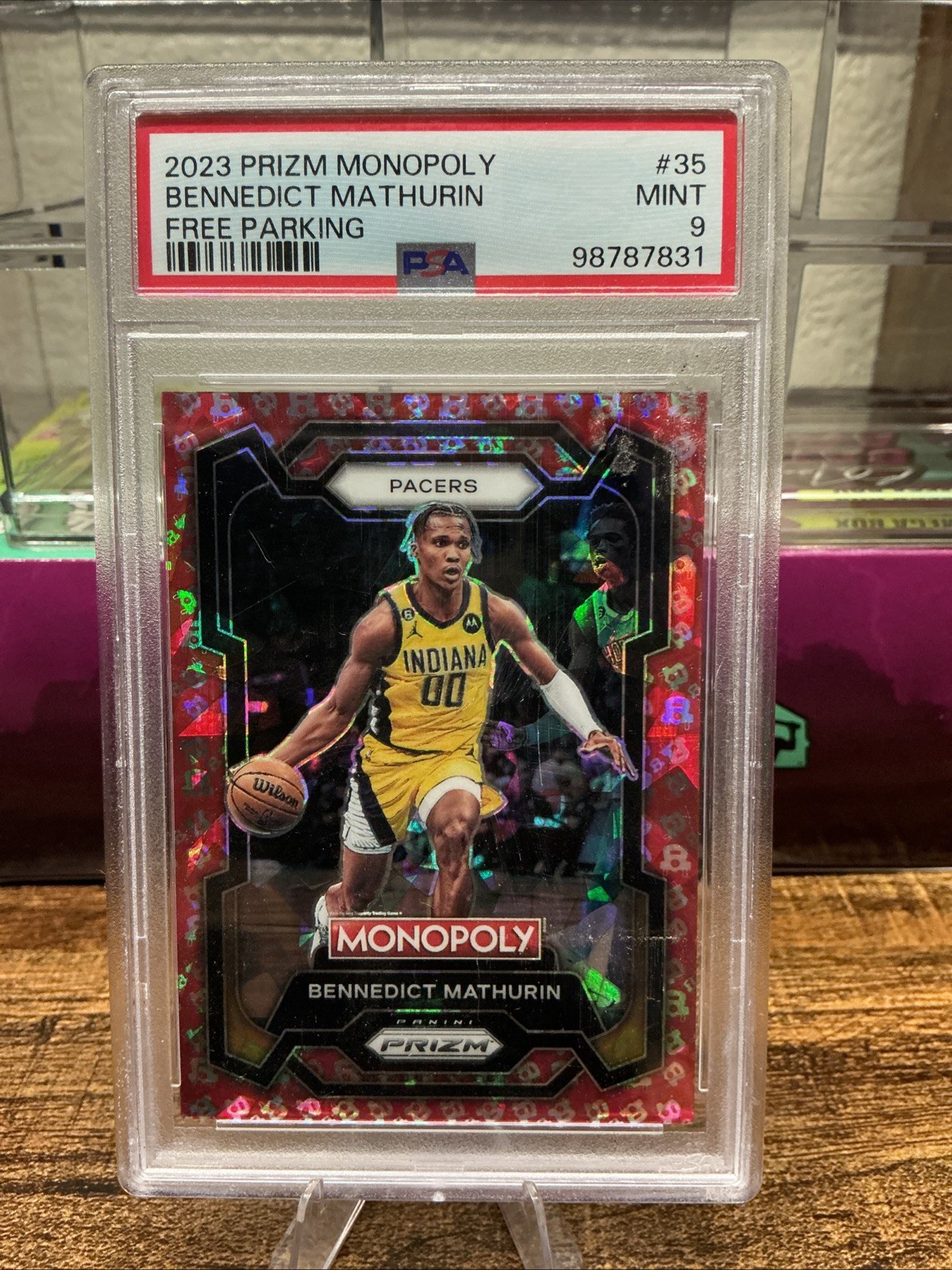 2022 PRIZM MONOPOLY BENNEDICT MATHURIN FREE PARKING ROOKIE CARD PSA 9 #36