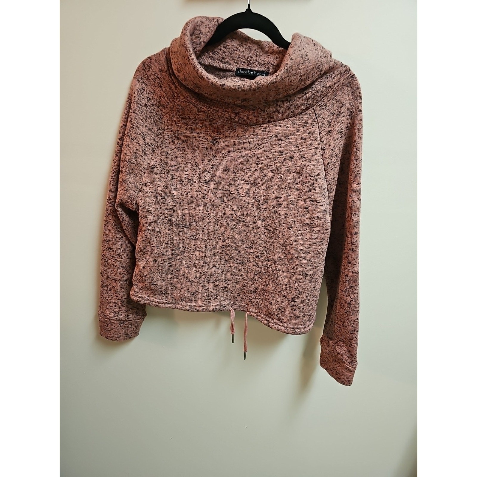 Derek Heart Mauve Heather Pullover Cowl Neck Sweatshirt Size L