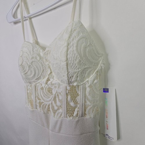 NWT Almost Famous White Lace Cami Bustier Jumpsuit - Picture 2 of 11