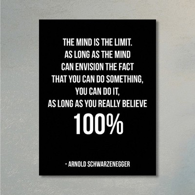 Bodybuilding Fitness Arnold Schwarzenegger Quote Poster Art Print