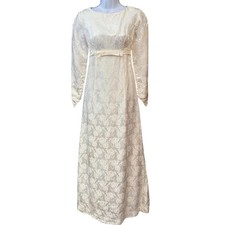 60s Vintage Empire Waist Wedding Dress Bridal Regency Romantic Gown