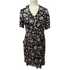 Vtg 90s Y2k Womens Dress Sz M Floral Romantic Cottagecore Whimsygoth Fairy Twee