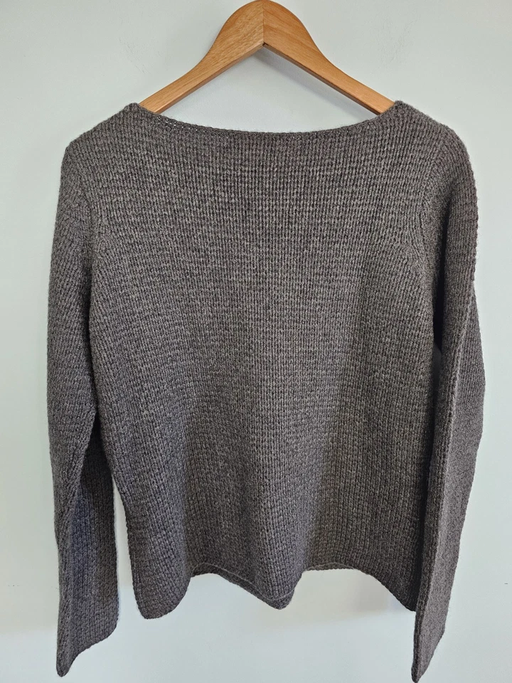 Suéter Charter Club Cashmere M Cuello Redondo Gris 2 Capas Lagenlook 100% Cachemira Foto 4 de 4