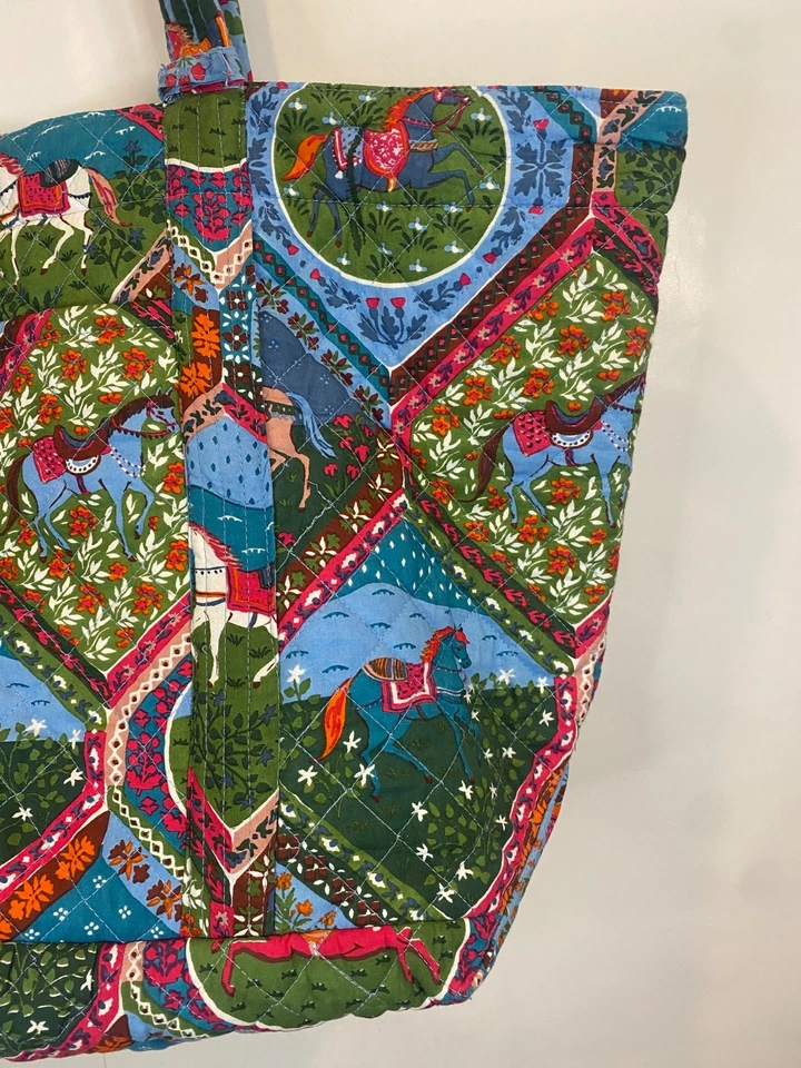 Printfresh выходные сумка с мешочком высоты лошадь румяна джинсовой ткани выстеганная хлопковая молния - Изображение 4 из 4