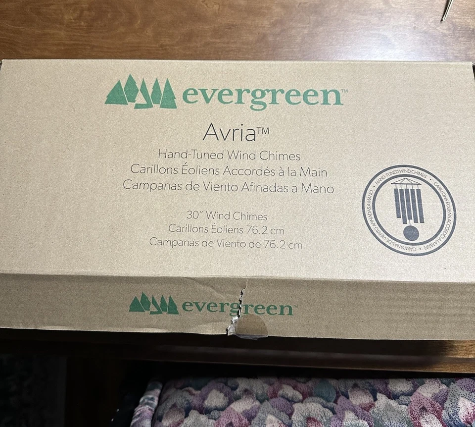 Campanas de viento de metal azul Evergreen de 30 pulgadas #2WC2131 Avria afinadas a mano caja abierta Foto 2 de 4