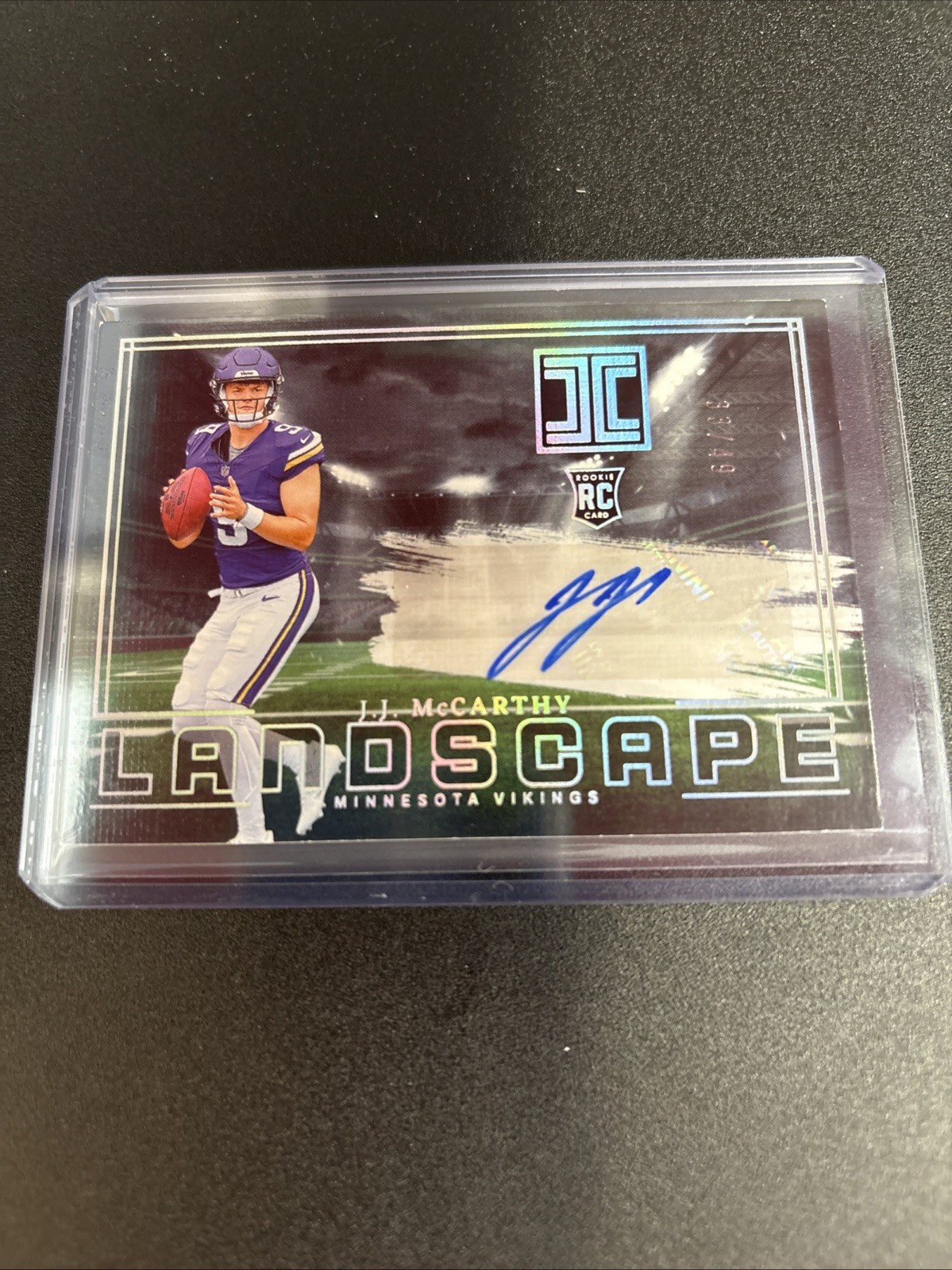 2024 Impeccable Football JJ McCarthy 33/49 Landscape Rookie Auto Vikings