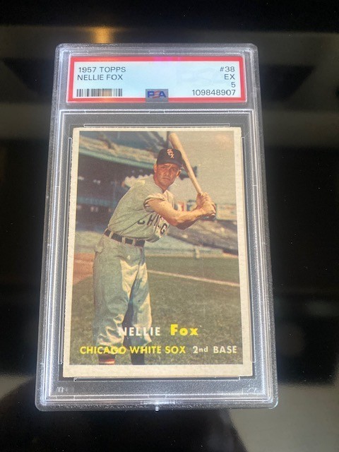 1957 TOPPS #38 NELLIE FOX WHITE SOX HOF PSA GRADED 5 EXCELLENT CLEAN CARD