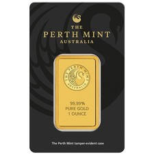 1 oz Perth Mint Gold Bar (New w/ Assay) 4690.66 per troy oz