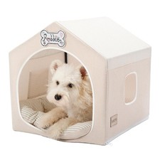 Indoor Dog House with Frame, Cute Dog Tent Bed with Cover Cave, Breathable, W...