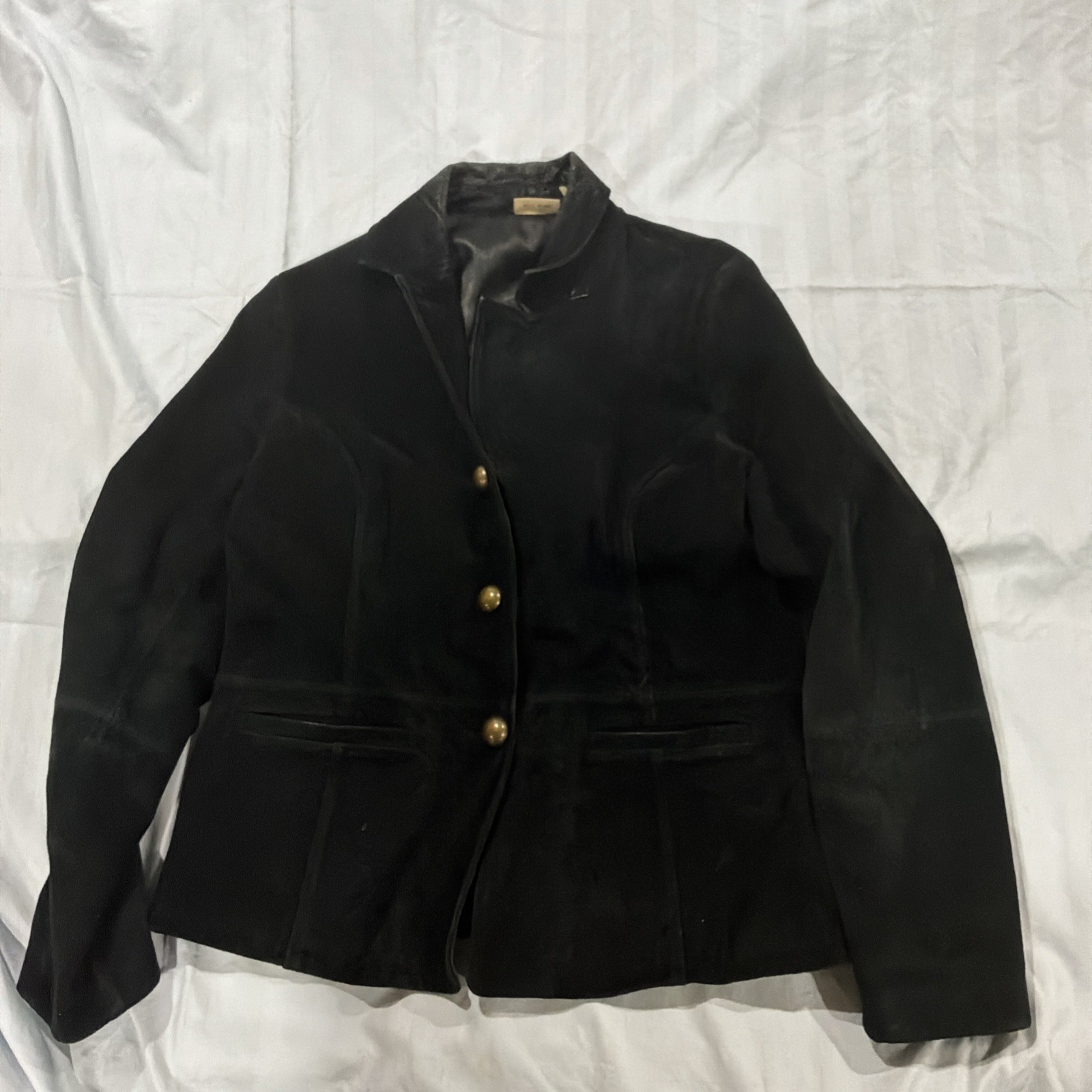 Vtg ruff hewn black genuine leather coat jacket size XL 90s festival fall