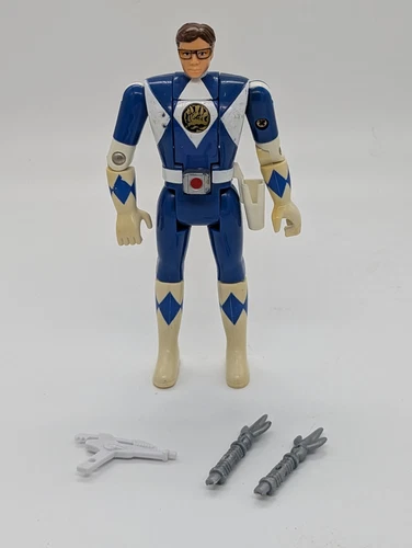 Power Rangers Vintage Mighty Morphin Legacy Blue Flip Head Morph Wave 2 Complete