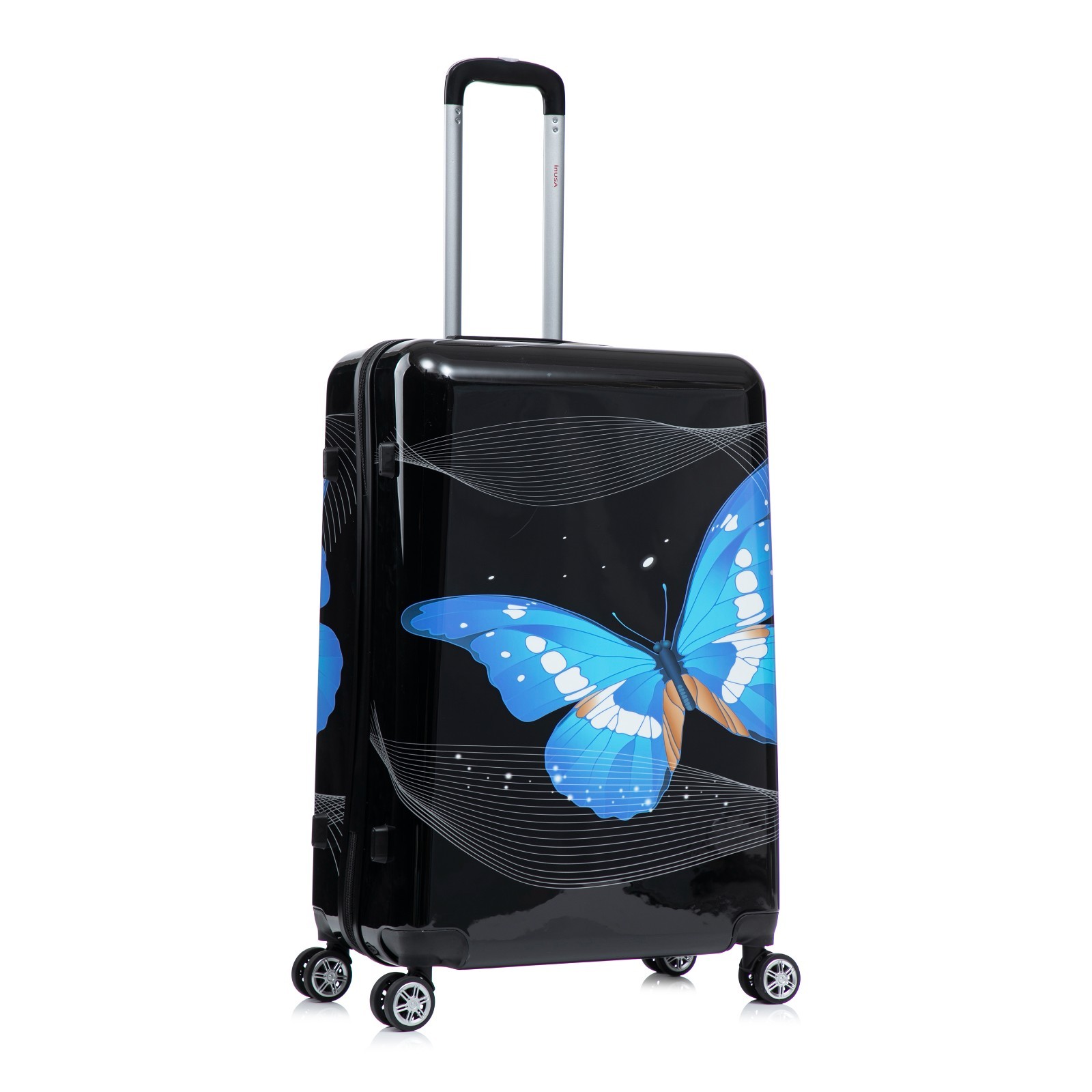 InUSA Print 28" Hard Shell Checked Luggage Spinner Wheels Travel Suitcase
