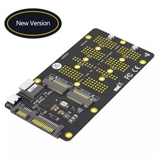 2 in 1 M.2 NGFF NVMe SSD/SATA-Bus SSD to SFF-8654 And SATA Adapter New