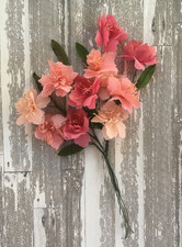 Antique Vintage Millinery Spray of 10 Flowers Pink Colors