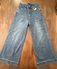 Women  s Wide Leg Blue Jeans Large NEW