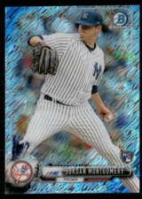 2017 Bowman Chrome Mini #44 Jordan Montgomery Blue Shimmer Refractor #/150