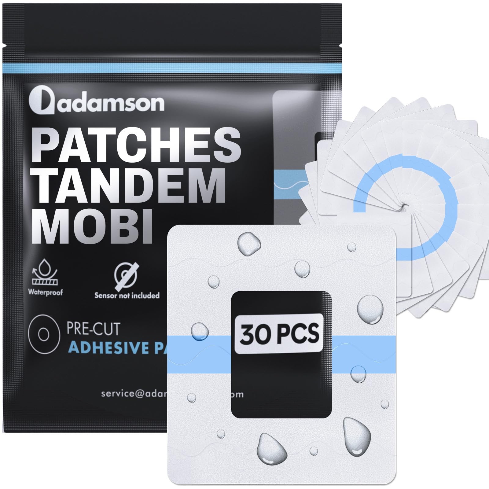 Premium Adhesive Overpatches for Tandem Mobi Insulin Pump Sensors, 30 Pack