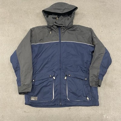 Vintage 90s Quiksilver Snow X-Series Blue M Snowboarding Skiing Hooded Jacket