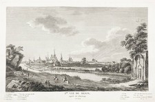 Dijon Cote-d'Or Bourgogne gravure vue view estampe engraving Kupferstich 1780