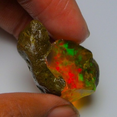 Ethiopian Oil Opal Specimen  28.20 cts Natural Rough Gemstone - Fire Opal Roug
