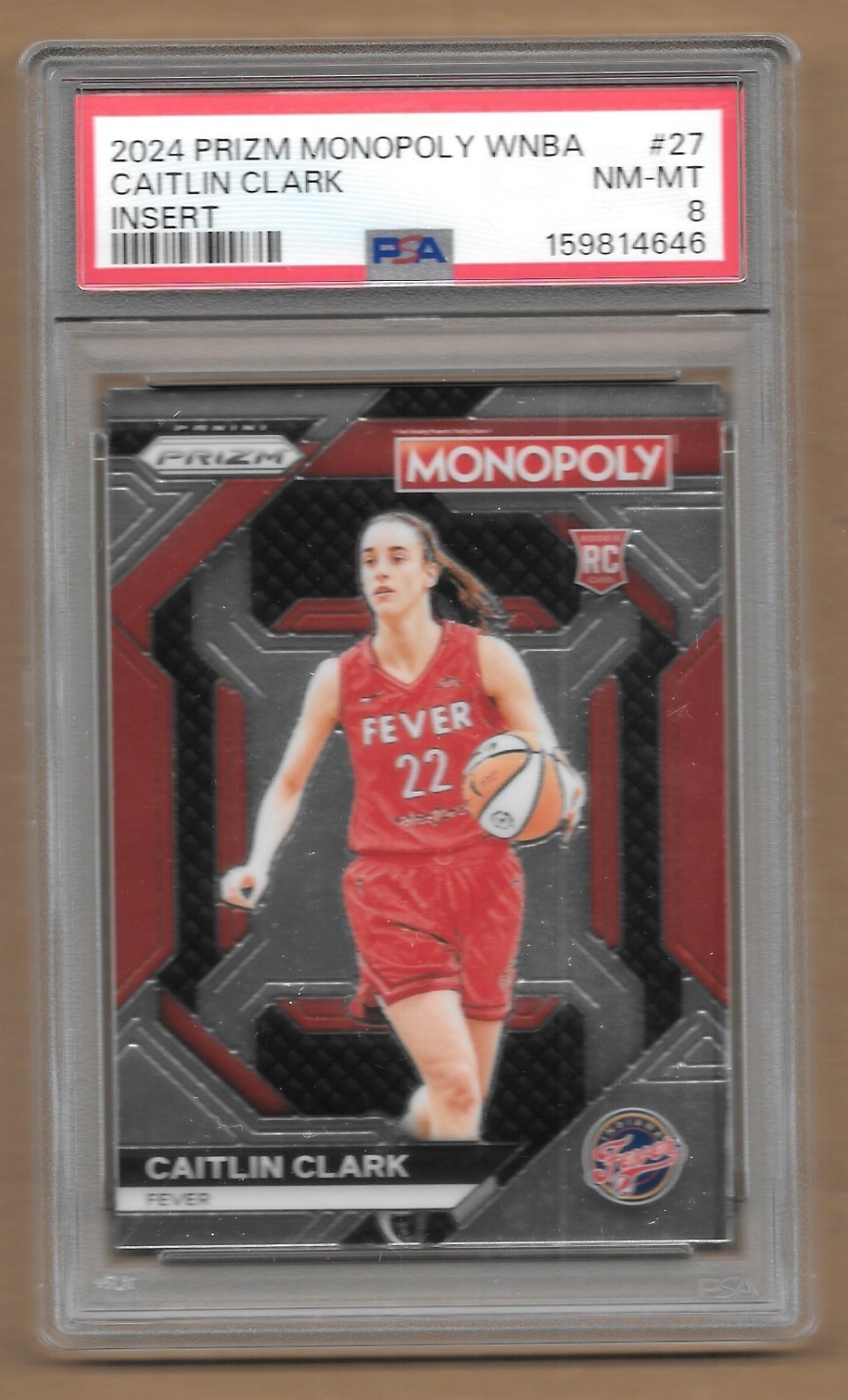 2024 Panini Prizm WNBA MONOPOLY Caitlin Clark Rookie PSA 8 #27 view 1