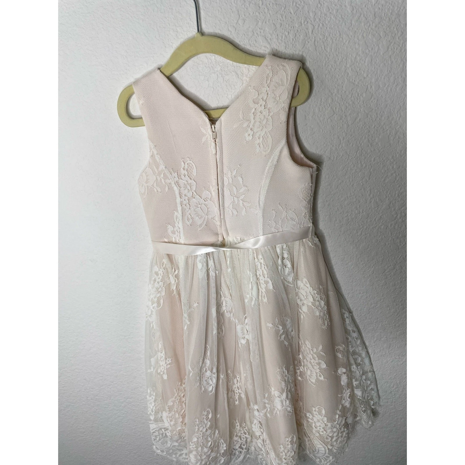 VETEMENTS Boutique Abito Pizzo Crema e Beige Bambina Tg 6 Occasioni Speciali Matrimonio