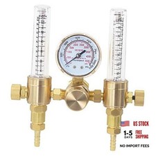 Dual Output Argon Regulator Flow Meter Mig Tig 0-60CFH CGA580 Inlet 5/"8 UNF