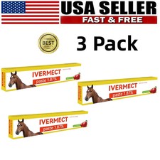 3 Pack New In Box Paste Horse Dewormer wormer Apple Flavor 1.87 EXP 1/2028