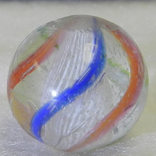  20226m Small Vintage German Handmade Latticino Swirl Marble .55 Inches