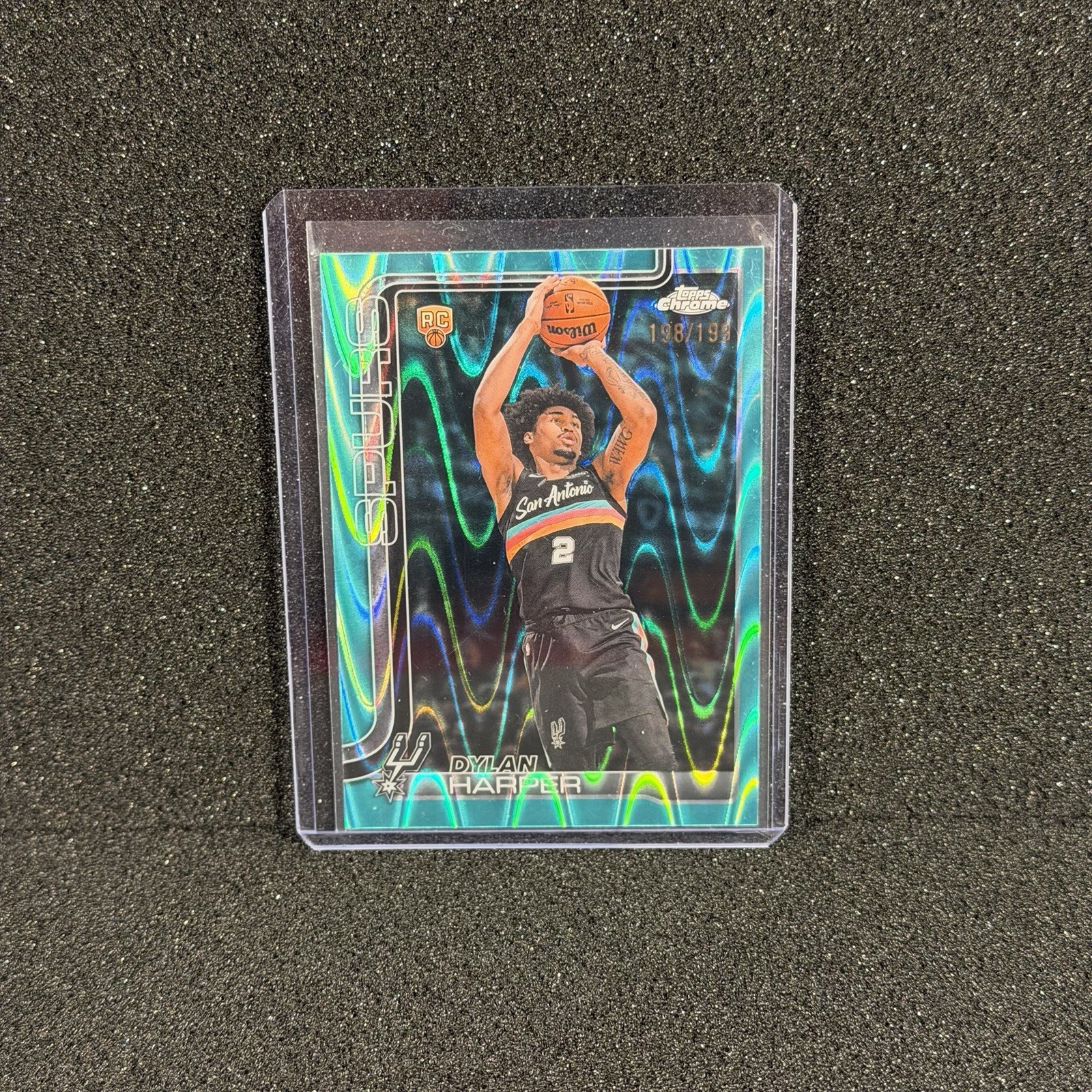 2025-26 Topps Chrome Update Dylan Harper #152 RC Rookie Aqua Raywave /199