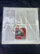 12 in. x 12 in. 4-Way Steel Wall/Ceiling Register in White