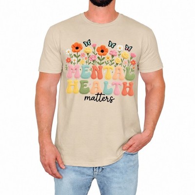 Floral Mental Health Matters Herren T-Shirt Positive Vibes Bewusstsein Geschenk