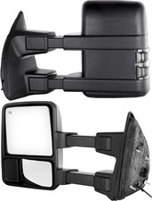 Towing Mirrors 08-16 F250-F550 Super Duty Heated Power Signal Temp Sensor Black