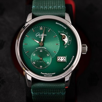 Glashutte Panomatic Lunar Green Dial Ref. 1 90 02 13 32-62 Complete Set w/B&P