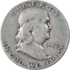 1952 S Franklin Silver Half Dollar VG Very Good 50c Coin Collectible