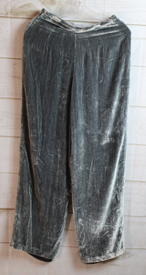 S ~ Worth Silk Blend Velour Pants ~ Lined, Side Zip ~ Gray ~ Sz 12
