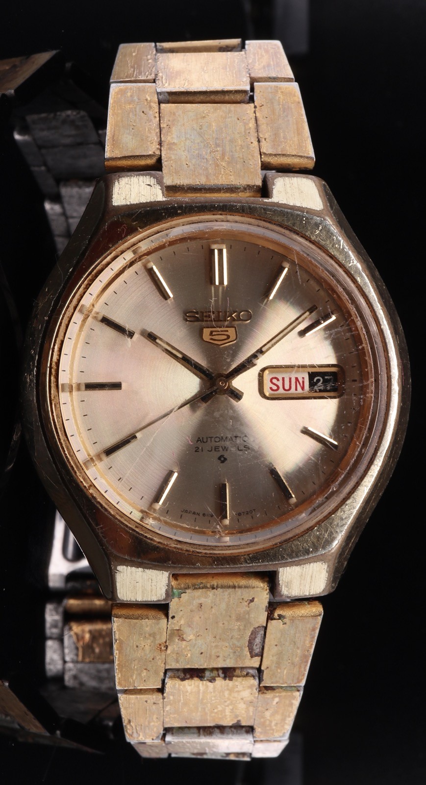 Wristwatch Seiko Automatic Gold Plated 6119-855B 5 38mm Auth. - vintagewatches.pk