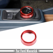 For Ford Maverick 2022-2025 Red Alloy Center Console Gear Shift Knob Trim Ring