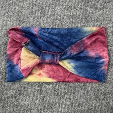 Boho Tie-Dye Knot Headband Blue Pink Yellow Turban Style Hair Band Soft Stre