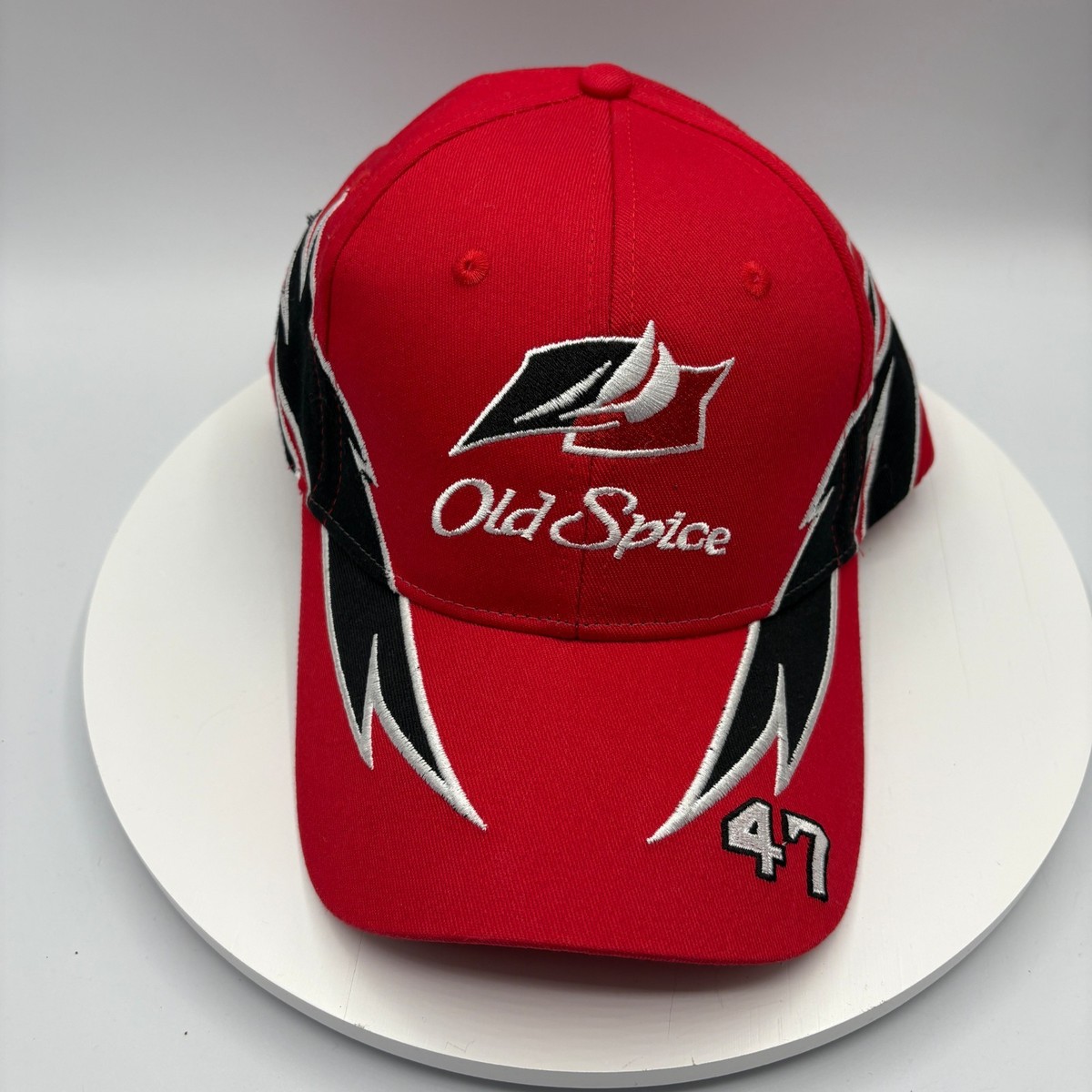 Old Spice #47 NASCAR Hat Cal Naughton Jr Talladega Nights Red | eBay